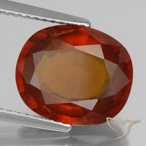 5.25 ct Orange Hessonite Garnet Stone, Natural Hessonite Garnet in Oval Facet Shape for Sale