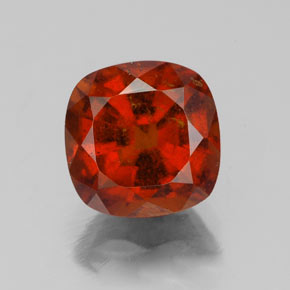 3.08 ct Orange Hessonite Garnet Gemstone, Hessonite Garnet Gem in Cushion-Cut Shape for Sale.