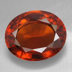 9.14 ct Orange Hessonite Garnet Gemstone, Hessonite Garnet Gem in Oval Facet Shape for Sale.