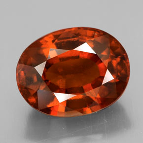 6.11 ct Orange Hessonite Garnet Gemstone, Hessonite Garnet Gem in Oval Facet Shape for Sale.