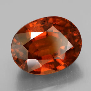 6.11 ct Orange Hessonite Garnet Stone, Natural Hessonite Garnet in Oval Facet Shape for Sale