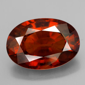 9.93 ct Orange Hessonite Garnet Gemstone, Hessonite Garnet Gem in Oval Facet Shape for Sale.