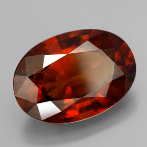 9.93 ct Orange Hessonite Garnet Stone, Natural Hessonite Garnet in Oval Facet Shape for Sale