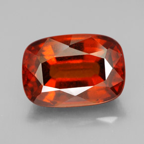 Deep Orange Hessonite Garnet Gem - 6.5ct Cushion-Cut (ID: 334016)
