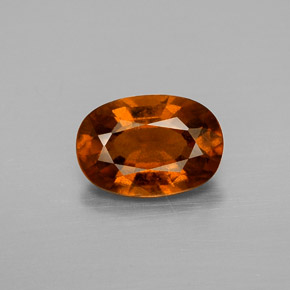 1.63ct Oval Amber Orange Hessonite Garnet from Sri Lanka, Dimension 8.8 x 6.1mm, Natural untreated Gemstone, VS Clarity, 1pc Oval Facet Hessonite Garnet, Mohs Hardness of 6.5 - 7.5 suitable for daily wear jewelry, Photo A