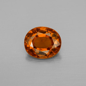 Amber Orange Hessonite Garnet Gem - 1.3ct Oval Facet (ID: 334614)