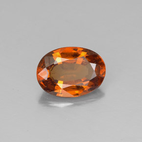 1.32 ct Orange Hessonite Garnet Stone, Natural Hessonite Garnet in Oval Facet Shape for Sale