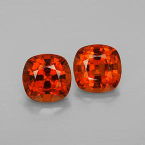 3.70 ct Orange Hessonite Garnet Gemstone, Hessonite Garnet Gem in Cushion-Cut Shape for Sale.