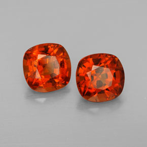 3.70 ct Orange Hessonite Garnet Stone, Natural Hessonite Garnet in Cushion-Cut Shape for Sale