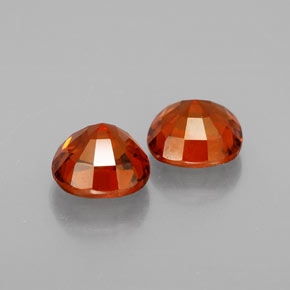 Hessonite Garnet Gemstone in 7.1 x 7 mm Size for Sale, Hessonite Garnet Stone in Cinnamon Orange Color