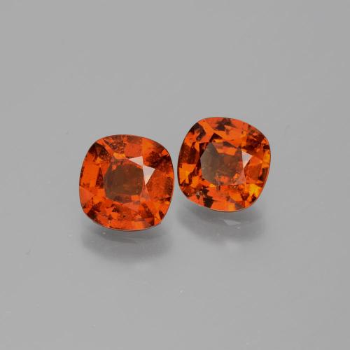 3.13 ctw Orange Hessonite Garnet Stones, Natural Hessonite Garnet in Cushion-Cut Shape for Sale