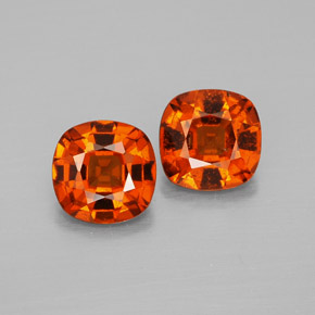 3.04 ct Orange Hessonite Garnet Gemstone, Hessonite Garnet Gem in Cushion-Cut Shape for Sale.