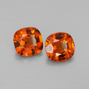 3.04 ct Orange Hessonite Garnet Stone, Natural Hessonite Garnet in Cushion-Cut Shape for Sale
