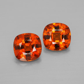 3.27 ct Orange Hessonite Garnet Gemstone, Hessonite Garnet Gem in Cushion-Cut Shape for Sale.