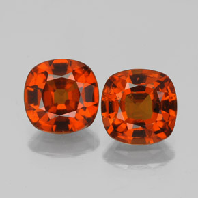 3.27 ct Orange Hessonite Garnet Gemstone, Hessonite Garnet Gem in Cushion-Cut Shape for Sale.