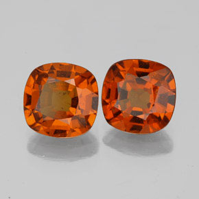 3.23 ctw Orange Hessonite Garnet Stones, Natural Hessonite Garnet in Cushion-Cut Shape for Sale
