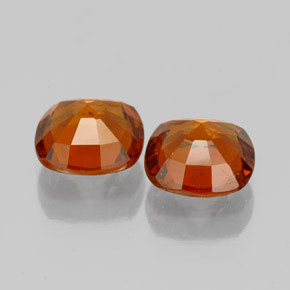 Hessonite Garnet Gemstones in 7.2 x 7.1 mm Size for Sale, Hessonite Garnet Stones in Cinnamon Orange Color