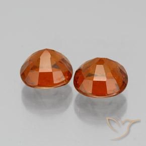Hessonite Garnet Gemstones in 7 x 7 mm (calibrated) Size for Sale, Hessonite Garnet Stones in Amber Orange Color