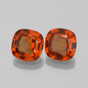 3.13 ctw Red Hessonite Garnet Stones, Natural Hessonite Garnet in Cushion-Cut Shape for Sale