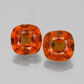 Medium Orange Granato essonite Gem - 1.6ct Taglio a cuscino (ID: 338677)