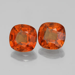 3.21 ctw Orange Hessonite Garnet Stones, Natural Hessonite Garnet in Cushion-Cut Shape for Sale