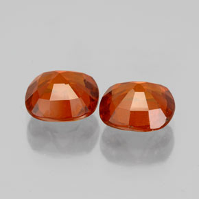 Hessonite Garnet Gemstones in 7.1 x 7.1 mm Size for Sale, Hessonite Garnet Stones in Medium Orange Color