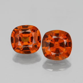 Naranja medio Granate Hesonita Gema - 1.5ct Corte en Forma Cojín (ID: 338678)