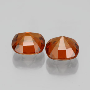 Hessonite Garnet Gemstones in 7 x 6.6 mm Size for Sale, Hessonite Garnet Stones in Medium Orange Color
