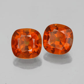 3.13 ctw Orange Hessonite Garnet Stones, Natural Hessonite Garnet in Cushion-Cut Shape for Sale