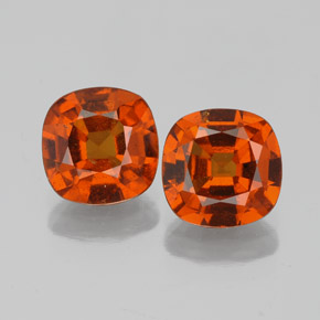 Naranja medio Granate Hesonita Gema - 1.5ct Corte en Forma Cojín (ID: 338681)