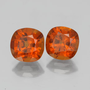 3.53 ctw Orange Hessonite Garnet Stones, Natural Hessonite Garnet in Cushion-Cut Shape for Sale
