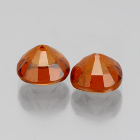 Hessonite Garnet Gemstones in 6.9 x 6.9 mm Size for Sale, Hessonite Garnet Stones in Cinnamon Orange Color