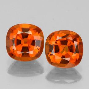 2.2 ct Orange Hessonite Garnet, 6.1 x 6 mm Cushion Cut From Sri Lanka, Photo A