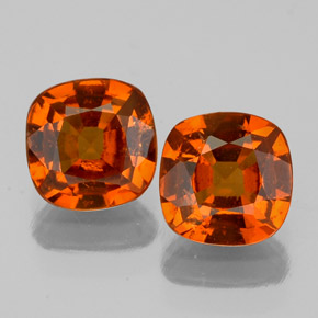 1.84 ct Orange Hessonite Garnet Gemstone, Hessonite Garnet Gem in Cushion-Cut Shape for Sale.