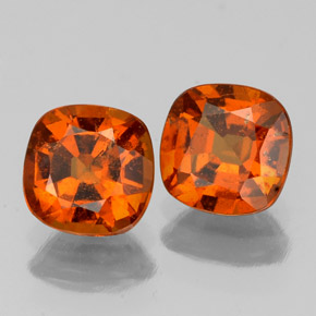 2.14 ctw Orange Hessonite Garnet Stones, Natural Hessonite Garnet in Cushion-Cut Shape for Sale