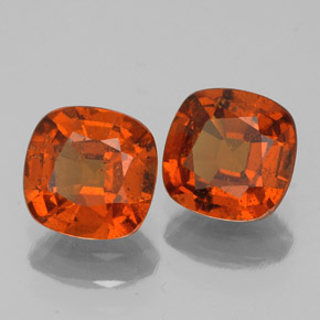 2.08 ctw Orange Hessonite Garnet Stones, Natural Hessonite Garnet in Cushion-Cut Shape for Sale