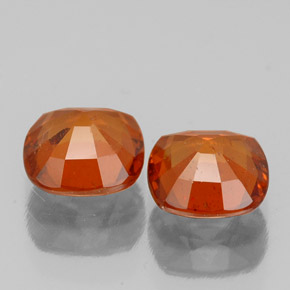 Hessonite Garnet Gemstones in 6 x 6 mm Size for Sale, Hessonite Garnet Stones in Cinnamon Orange Color