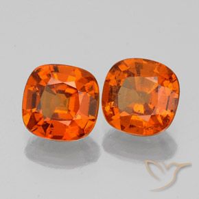 2.12 ctw Orange Hessonite Garnet Stones, Natural Hessonite Garnet in Cushion-Cut Shape for Sale