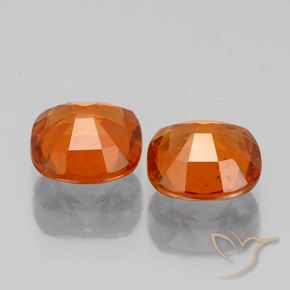 Hessonite Garnet Gemstones in 6 x 6 mm (calibrated) Size for Sale, Hessonite Garnet Stones in Fire Orange Color