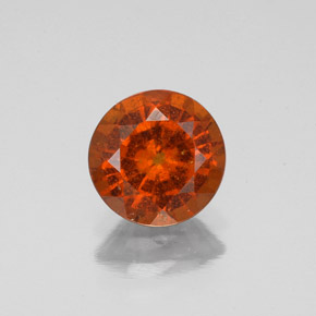 1.47 ct Orange Hessonite Garnet Gemstone, Hessonite Garnet Gem in Round Facet Shape for Sale.