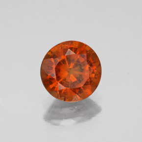 1.47 ct Orange Hessonite Garnet Stone, Natural Hessonite Garnet in Round Facet Shape for Sale