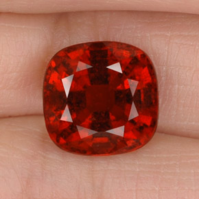 5.35 ct Orange Hessonite Garnet Gemstone, Hessonite Garnet Gem in Cushion-Cut Shape for Sale.