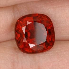 5.35 ct Orange Hessonite Garnet Stone, Natural Hessonite Garnet in Cushion-Cut Shape for Sale