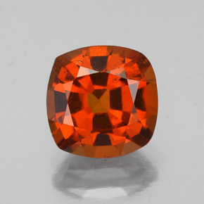 2.25 ct Red Hessonite Garnet Gemstone, Hessonite Garnet Gem in Cushion-Cut Shape for Sale.