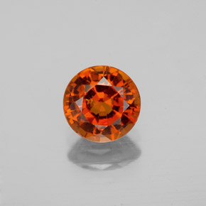 1.26 ct Orange Hessonite Garnet Gemstone, Hessonite Garnet Gem in Round Facet Shape for Sale.