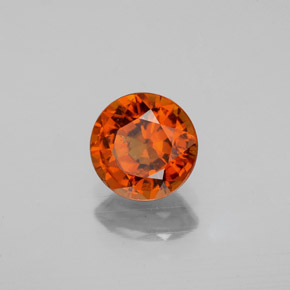1.26 ct Orange Hessonite Garnet Stone, Natural Hessonite Garnet in Round Facet Shape for Sale