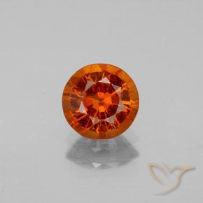 1.22 ct Orange Hessonite Garnet, 6.6 mm Round Cut From Sri Lanka, Photo A