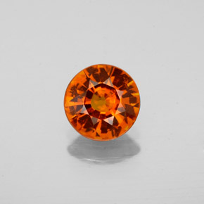 1.09 ct Orange Hessonite Garnet Gemstone, Hessonite Garnet Gem in Round Facet Shape for Sale.