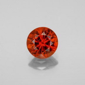 1.14 ct Orange Hessonite Garnet Gemstone, Hessonite Garnet Gem in Round Facet Shape for Sale.