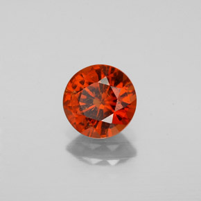1.14 ct Orange Hessonite Garnet Stone, Natural Hessonite Garnet in Round Facet Shape for Sale